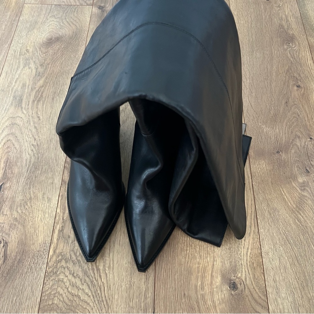 Allsaints Reina Knee High Pointed Leather Boots - Picture 4 of 9